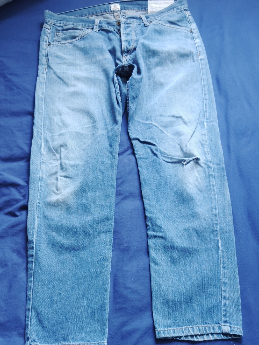 rag & bone Light Blue Relaxed Straight Jeans